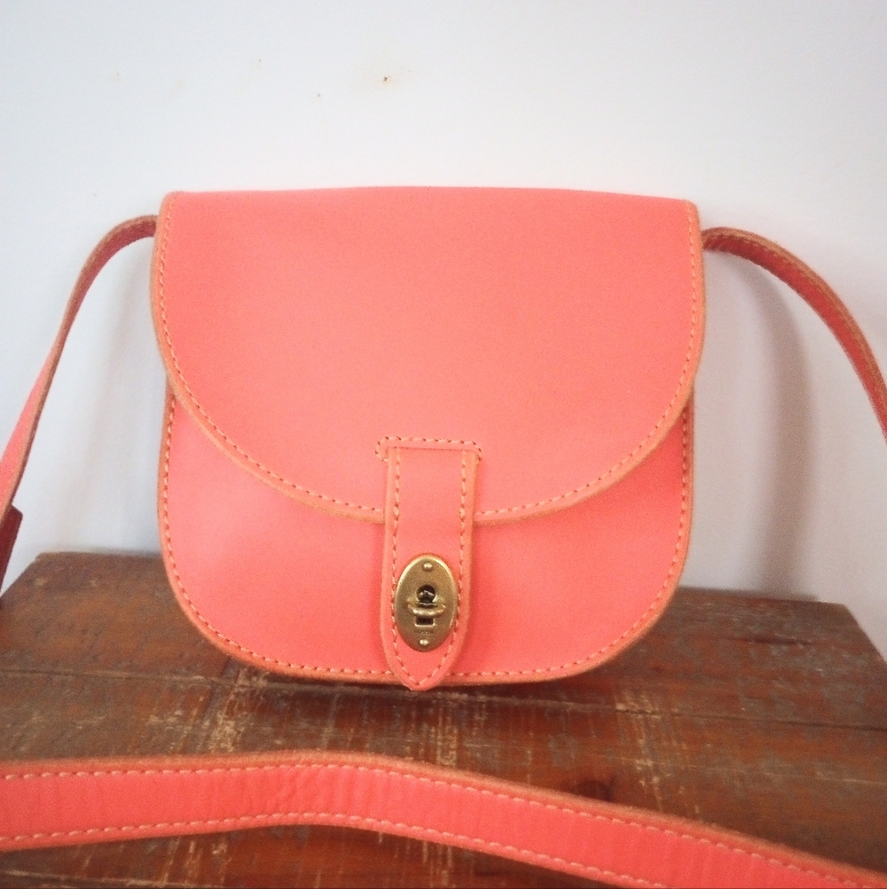 Fossil Coral Leather Crossbody Bag
